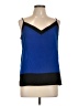 Bisou Bisou 100% Polyester Blue Sleeveless Blouse Size L - photo 1