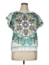 Takara Teal Short Sleeve Blouse Size XL - photo 1