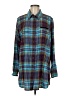Soft Surroundings Plaid Teal Blue Long Sleeve Button-Down Shirt Size M (estimated) - photo 1