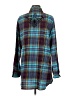 Soft Surroundings Plaid Teal Blue Long Sleeve Button-Down Shirt Size M (estimated) - photo 2