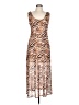 Louna Animal Print Brown Cocktail Dress Size L - photo 1