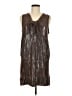 Marc by Marc Jacobs Metallic Brown Cocktail Dress Size M - photo 1