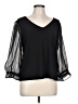 CeCe Black 3/4 Sleeve Blouse Size L - photo 1