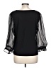 CeCe Black 3/4 Sleeve Blouse Size L - photo 2