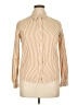 Allegra K Stripes Tan Long Sleeve Button-Down Shirt Size M - photo 1