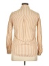 Allegra K Stripes Tan Long Sleeve Button-Down Shirt Size M - photo 2