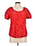 Monteau Red Short Sleeve Blouse Size M - photo 1