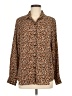 T Tahari 100% Polyester Animal Print Brown Long Sleeve Blouse Size M - photo 1