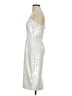 Theory 100% Polyester Metallic Silver Cocktail Dress Size 2 - photo 5