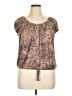 Agenda Brown Short Sleeve Blouse Size XL - photo 1