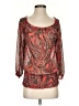 INC International Concepts 100% Polyester Red 3/4 Sleeve Blouse Size 2 - photo 1
