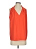 Diane von Furstenberg 100% Polyester Orange Sleeveless Blouse Size S - photo 1