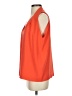 Diane von Furstenberg 100% Polyester Orange Sleeveless Blouse Size S - photo 5