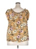 Torrid 100% Rayon Gold Short Sleeve Blouse Size 2X Plus (2) - photo 2