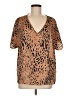 Entro Animal Print Brown Short Sleeve Blouse Size M (estimated) - photo 1