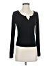 Three Dots Black Long Sleeve Henley Size S - photo 1