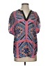 Tolani 100% Silk Blue Short Sleeve Silk Top Size S - photo 1