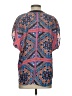 Tolani 100% Silk Blue Short Sleeve Silk Top Size S - photo 2