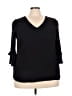 Thalia Sodi 100% Polyester Black 3/4 Sleeve Top Size XXL - photo 1