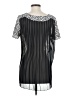 Bellatrix 100% Polyester Chevron-herringbone Black Short Sleeve Blouse Size XS - photo 2