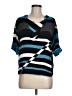 Derek Lam 100% Rayon Stripes Blue Short Sleeve Blouse Size M - photo 1