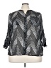 Covington 100% Polyester Chevron-herringbone Gray 3/4 Sleeve Blouse Size 2X - photo 1