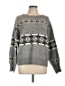 Assorted Brands Chevron-herringbone Gray Pullover Sweater Size L - photo 1