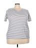 Reebok Stripes Gray Short Sleeve T-Shirt Size 2X - photo 1
