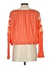 Double Zero Orange Long Sleeve Blouse Size L - photo 2