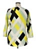 Kay Celine 100% Polyester Argyle Yellow Black 3/4 Sleeve Blouse Size XL - photo 2
