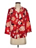Katherine Barclay 100% Polyester Floral Red 3/4 Sleeve Blouse Size S - photo 1