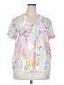 Crosby 100% Polyester Print White Short Sleeve Blouse Size 20 - photo 1