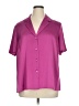 Halogen 100% Polyester Pink Purple Short Sleeve Blouse Size 1X - photo 1