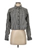 Audrey 3+1 Houndstooth Gray Long Sleeve Button-Down Shirt Size S - photo 1
