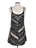 CAbi 100% Polyester Graphic Gray Casual Dress Size XS - photo 2