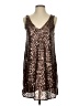 Everly Animal Print Brown Cocktail Dress Size S - photo 1