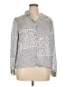 Nicola 100% Polyester Animal Print Silver Long Sleeve Blouse Size 16 - photo 1