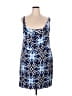Kenar Print Blue Cocktail Dress Size 3X - photo 1