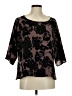 Paper Crown 100% Polyester Black Short Sleeve Blouse Size M - photo 1