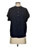 Point Sur 100% Viscose Solid Black Short Sleeve Blouse Size S - photo 1