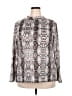 Boohoo Animal Print Silver Long Sleeve Blouse Size 20 - photo 1