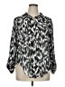 Simply Vera Vera Wang 100% Polyester Chevron-herringbone Silver Long Sleeve Blouse Size XL - photo 1