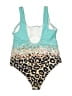 Unbranded Print Teal One Piece Swimsuit Size 2X - photo 2