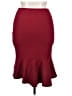 Le Lis Solid Burgundy Formal Skirt Size L - photo 2