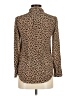 J.Crew 100% Silk Animal Print Brown Long Sleeve Silk Top Size 00 - photo 2