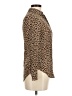 J.Crew 100% Silk Animal Print Brown Long Sleeve Silk Top Size 00 - photo 4