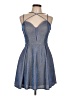 B. Smart 100% Polyester Metallic Blue Cocktail Dress Size 11 - photo 1