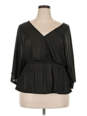 Aqua 3/4 Sleeve Blouse (view 1)