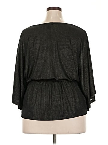 Aqua 3/4 Sleeve Blouse (view 2)