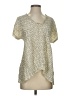 Dil 100% Silk Ivory Short Sleeve Silk Top Size 0 - photo 1